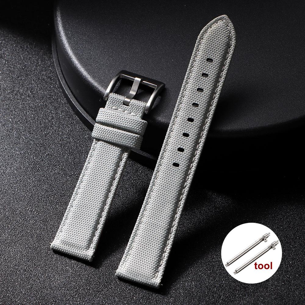 Nylon Leather Watch Strap 20mm 22mm Quick Release Spring Military Watchband  Army Green Bracelet with Black Clasp  Accessories