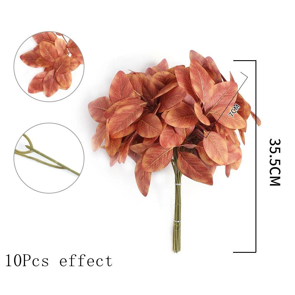 10Pcs Artificial Leaf Plant Bouquet Fake Leaf for Home Room Decor Garden Wedding Marriage Decoration Outdoor Garland Ornaments