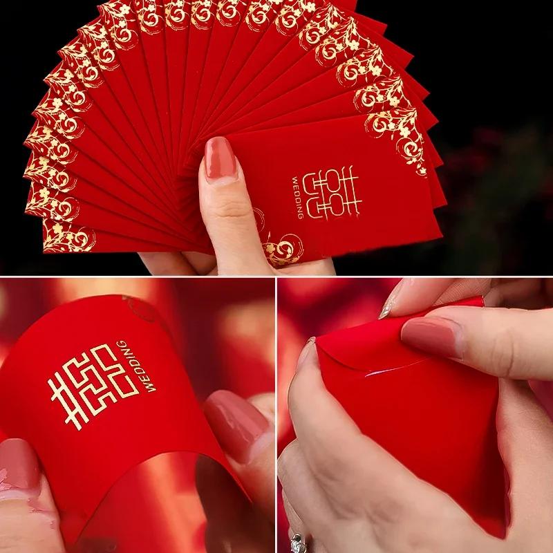 50pcs/set Mini Red Envelopes Kawaii Wedding Party Invitations Cards Cover Lucky Hongbao Money Bag Gift Bag Cash Letter Envelope