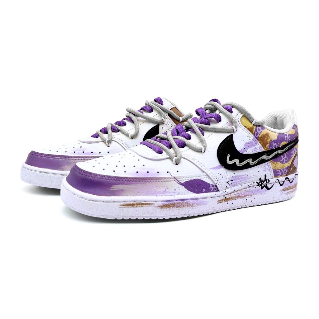 Nike Court Vision 1 Slip Resistant Cushioning Abrasion Resistant Low Top Skateboard Shoes Men's Purple DH2987-101(Team656-)