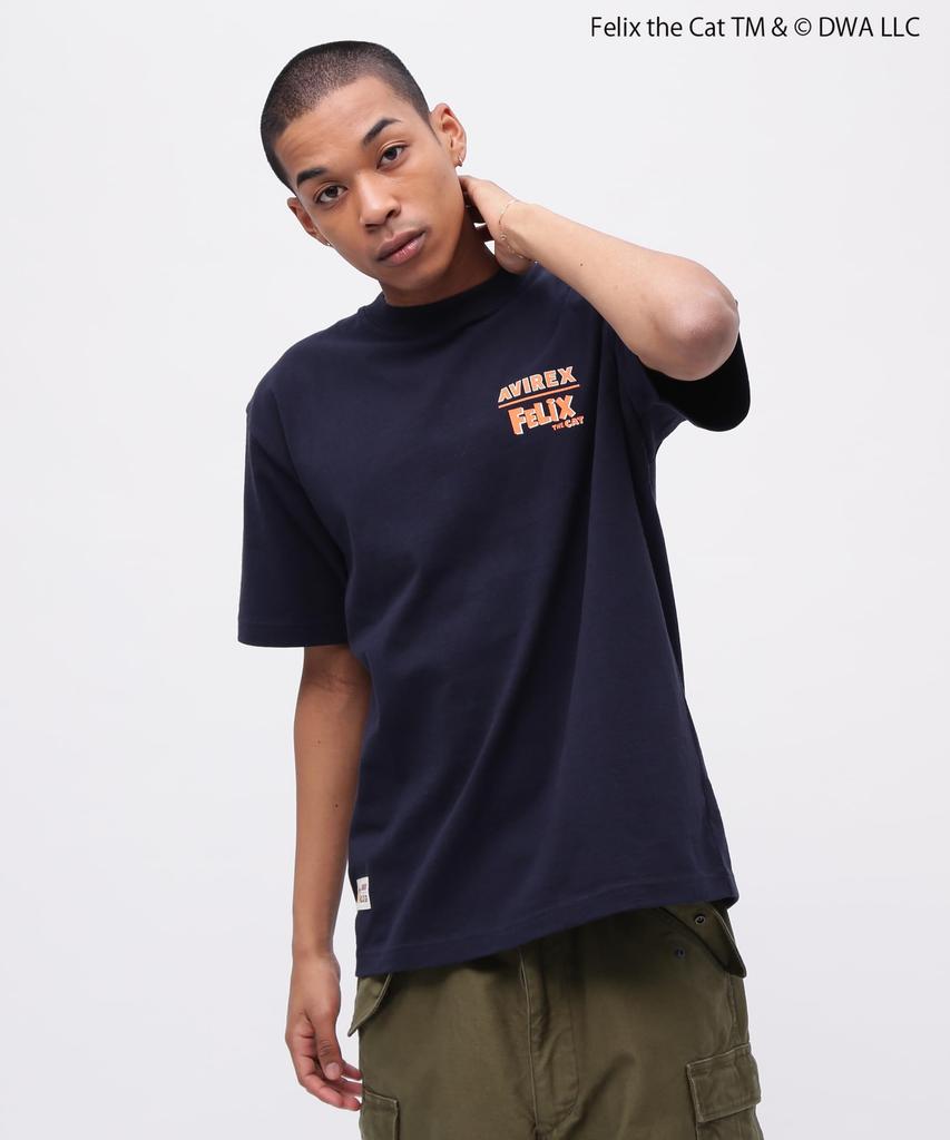 Avirex FELIX EMBROIDERY LOGO XL T-SHIRT, Men's (120), Navy, 783-5134035