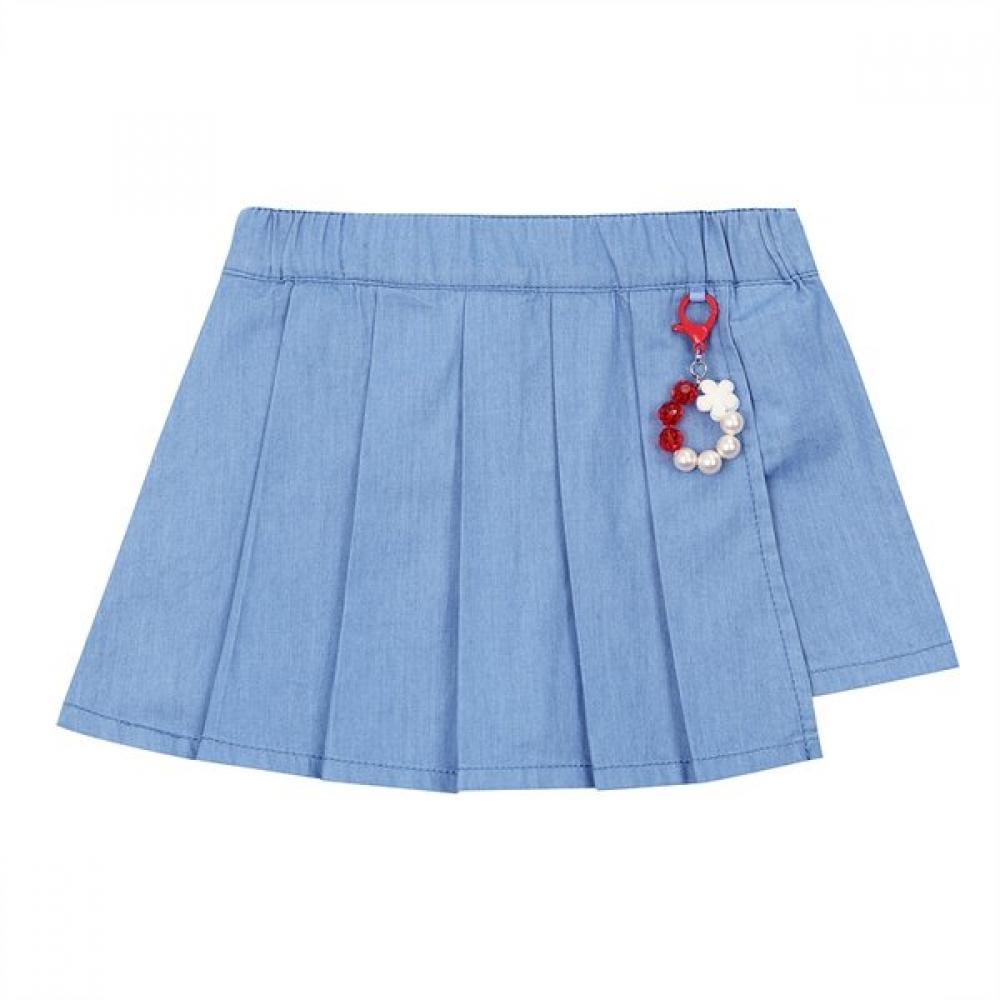 French Cat Denim Pleated Skirt Q52das010n4 denim/120