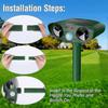 Ultrasonic Cat Repellent, Solar Waterproof Pest Repeller Outdoor, Animal Repeller, Outdoor Animal Repeller Deterrent, Solar Waterproof Ultrasonic Anim