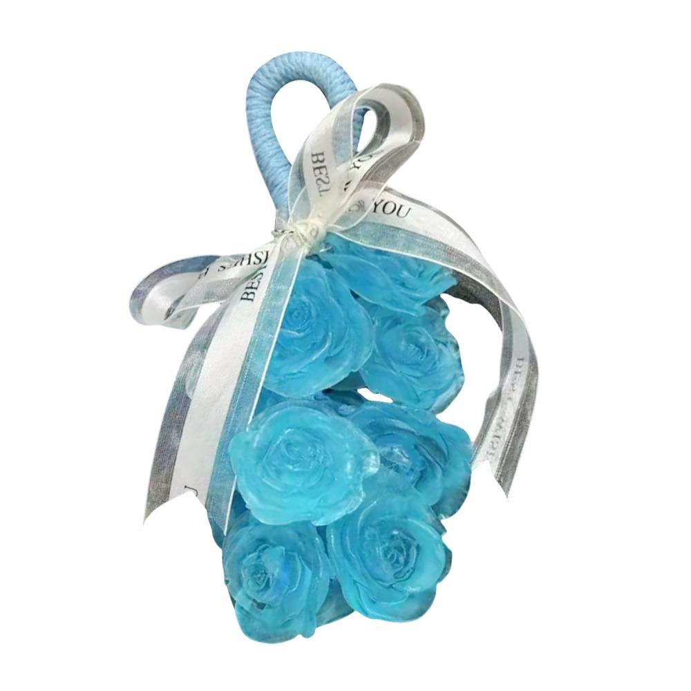 Portable Transparent Crystal Rose Scented Soap Gentle Simulated Cleansing Soap Can Be Cut Rich Foam Handmade Soap for Shower Blue