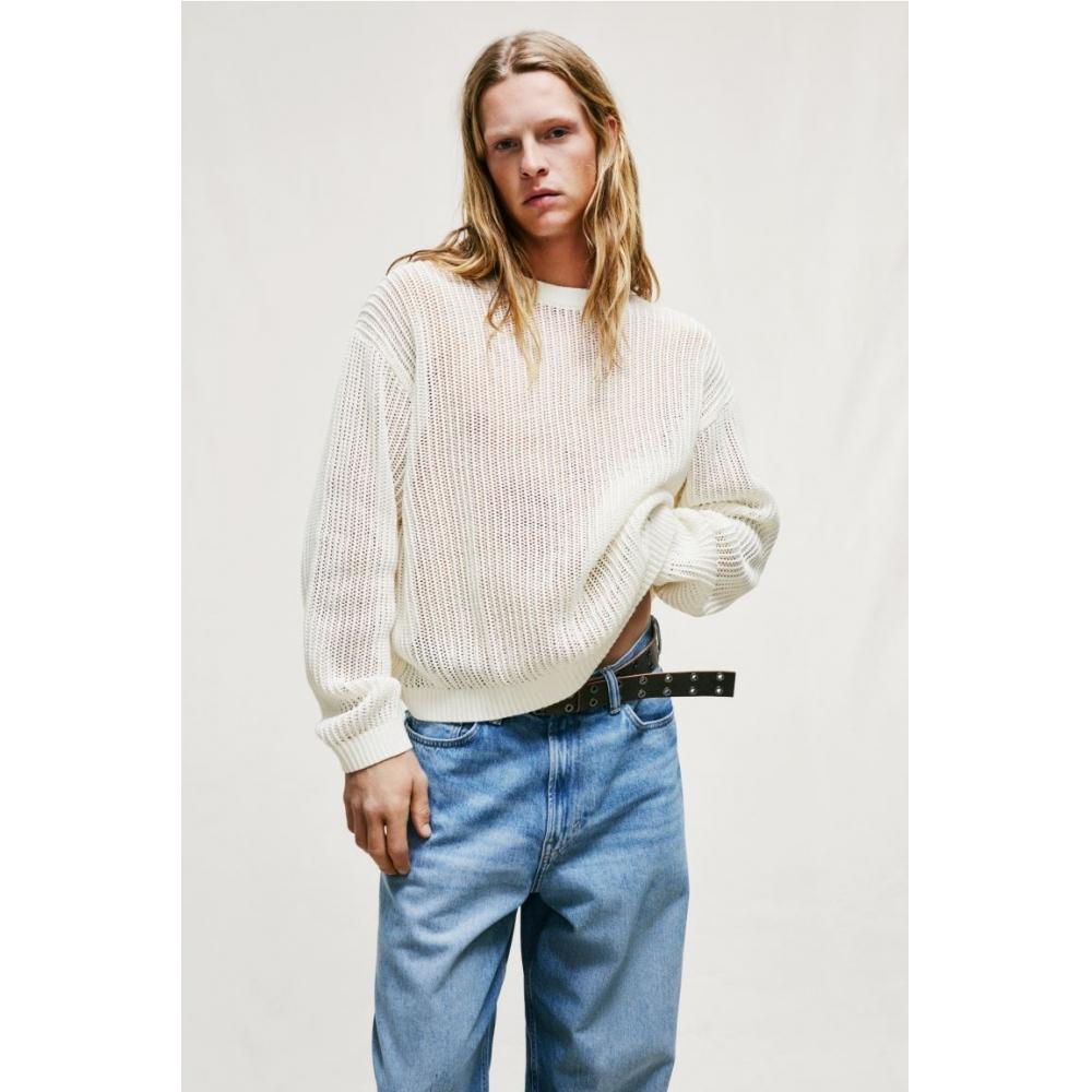 

HM Hole Knit свитер свободного кроя кремовый XS