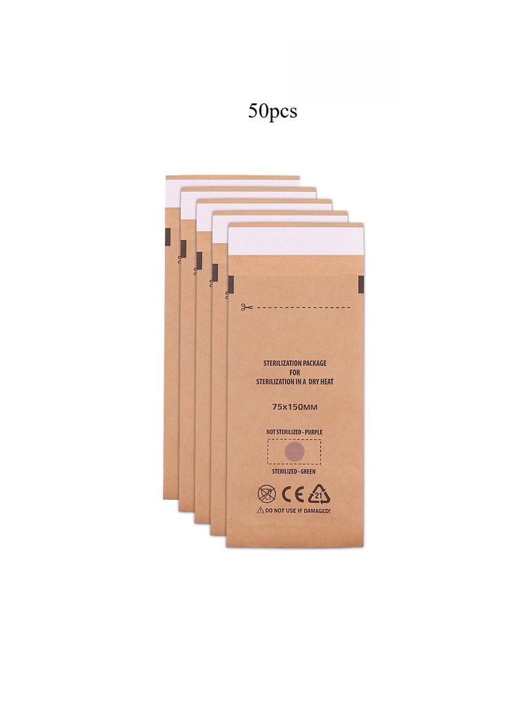 Disposable Kraft Ziplock Bag Sterilization Bag High Temperature Dry Heat Manicure Sterilization Bag Ziplock Sterilization Bag
