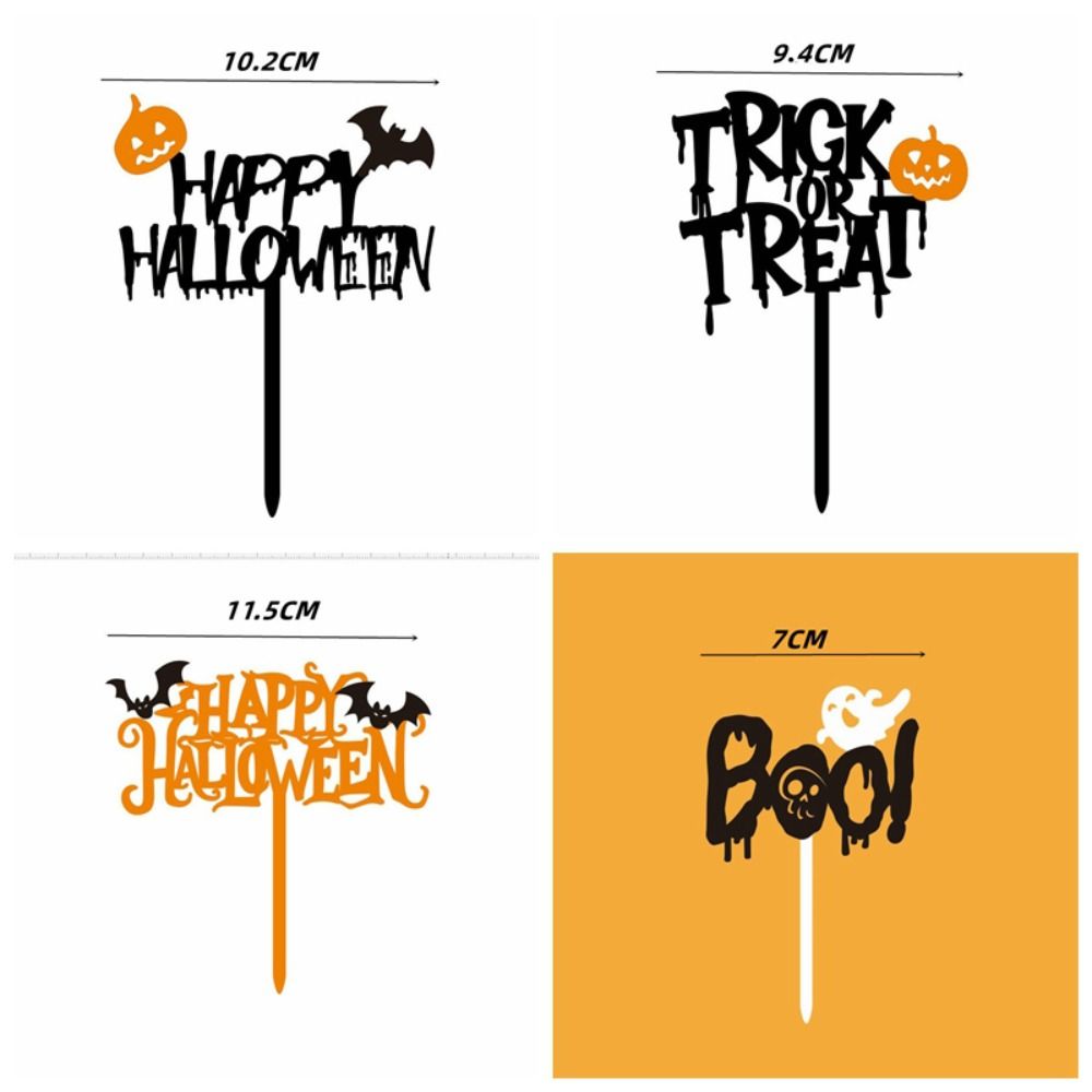 10pcs Multifunction Halloween Cupcake Toppers Reusable Halloween Cake Plug-in  Decoration