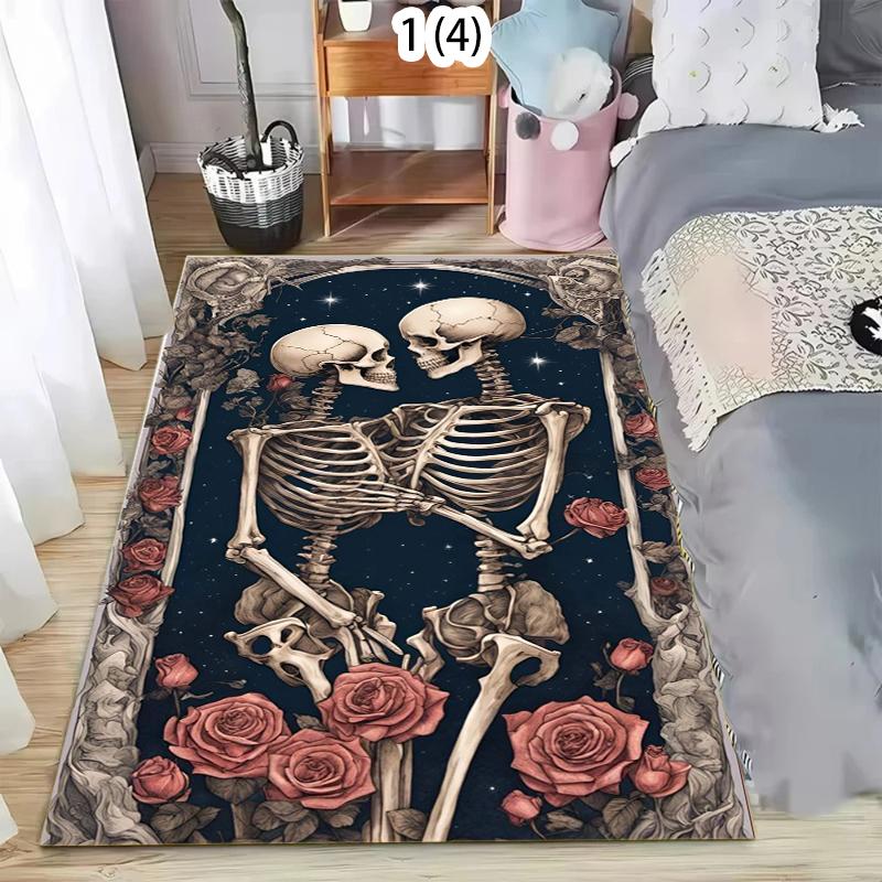 

Gothic Skull Pile Area Rug Dark Gothic Home Decor Carpet Soft Non-slip Floor Mat for Bedroom Living Room Hallway 40X60cm