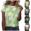 Dámské módní velké tištěné topy s volným krátkým rukávem