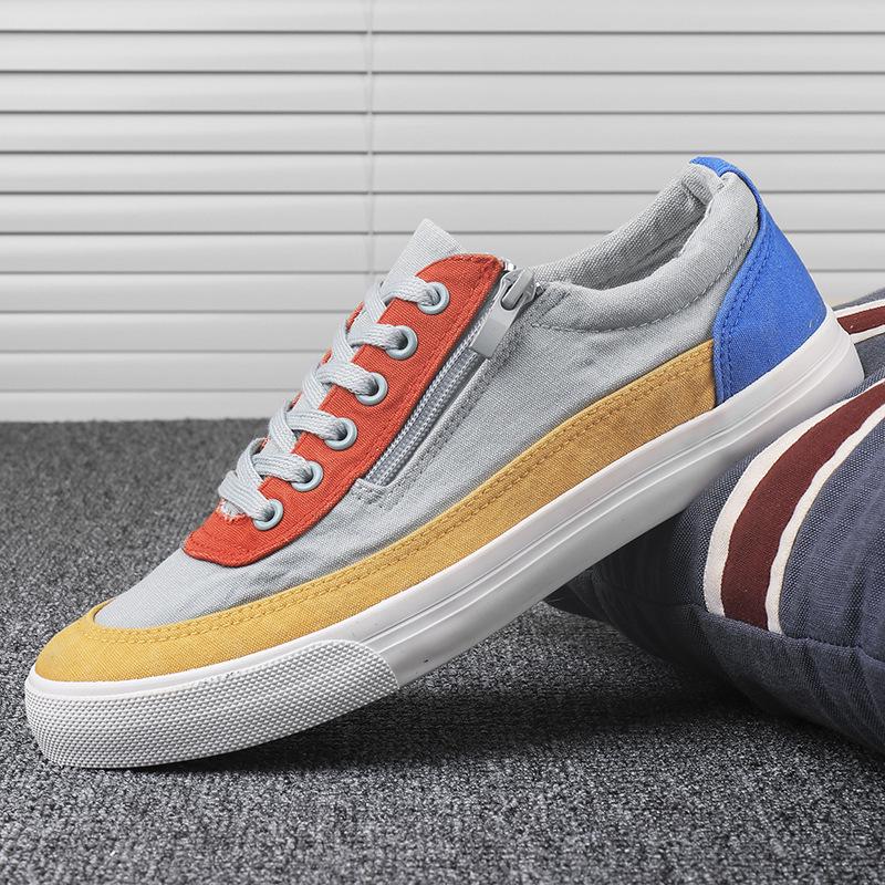 Spring 2026 Men's Breathable Canvas Low-Top Shoes - Trendy Casual Sports Skate Footwear