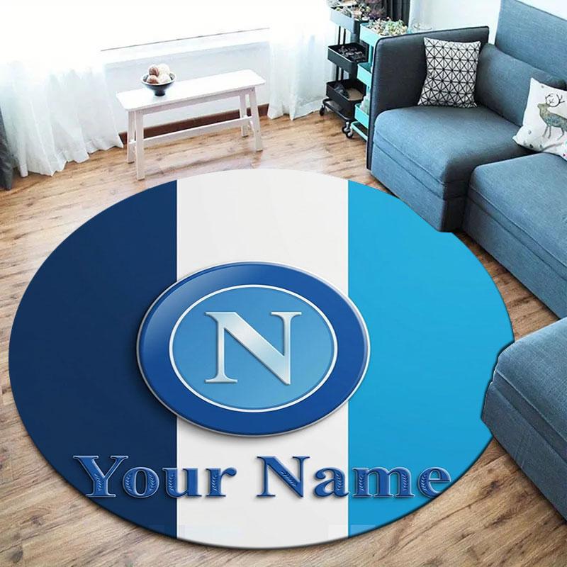 SSC Napoli Custom Name Round Area Rug,Carpet Rug for Living Room Bedroom Sofa Playroom Decor,Non-slip Floor Mat