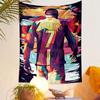 Abstract Soccer Player with Number 7 Patterned Tapestry Home Decor, Suitable for Bedroom and Living Room, Gift