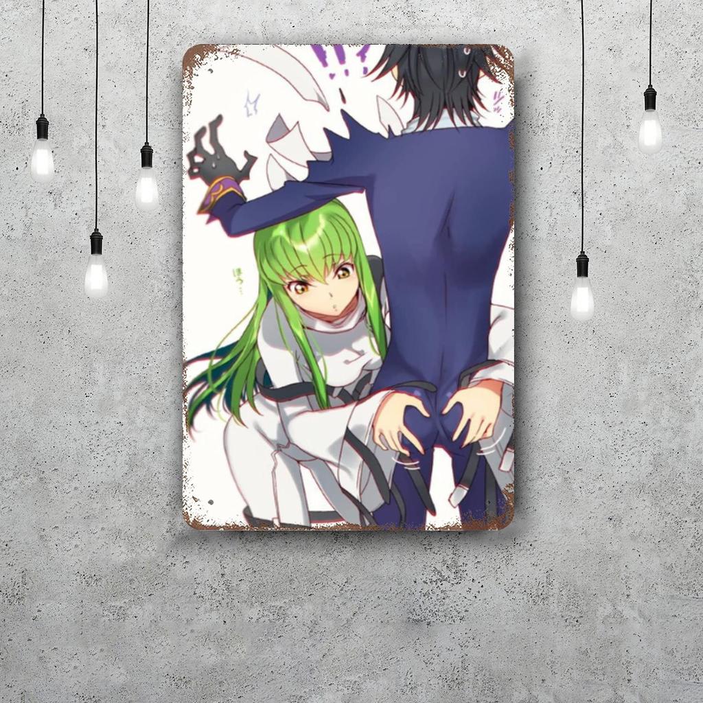 Code Geass Anime Vintage Metal Tin Signs Posters Decor Retro Metal Plaque Wall Art Decor for Garage Bar