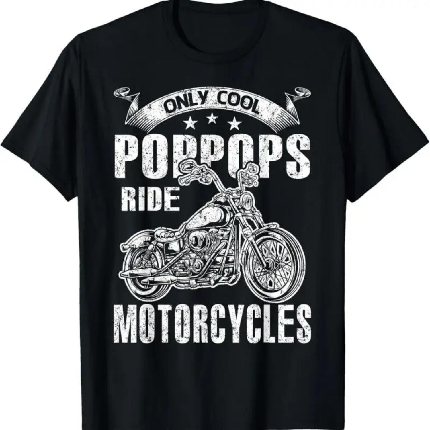 Only Cool Poppops Rides Motorcycles T Shirt S чёрный