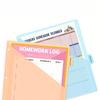 8 Tabs A4 Size 3 Ring Binder Dividers Waterproof Plastic File Index Pages Double-Pocket Index Dividers