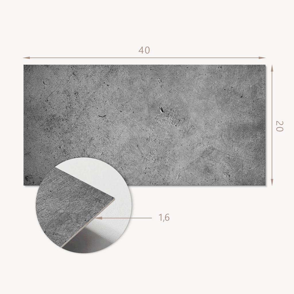 Zestaw Kafelków Winylowych Z Dekorem Do Kuchni Lub Łazienki Tekstura Surowego Betonu 10X40X20 Cm