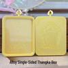 Golden Square Thangka Gau Box Pendant - Tibetan Buddhist Amulet Wearable Sweater Chain