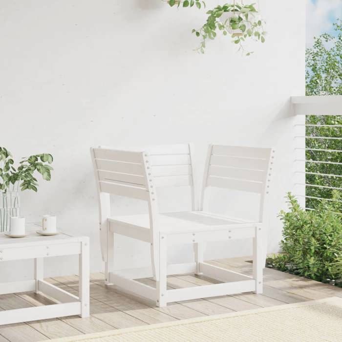 VidaXL Garden Chair, Patio Seat with Armrests and Backrest, Modular Lounge Armchair for Outdoor Terrace, White 844675