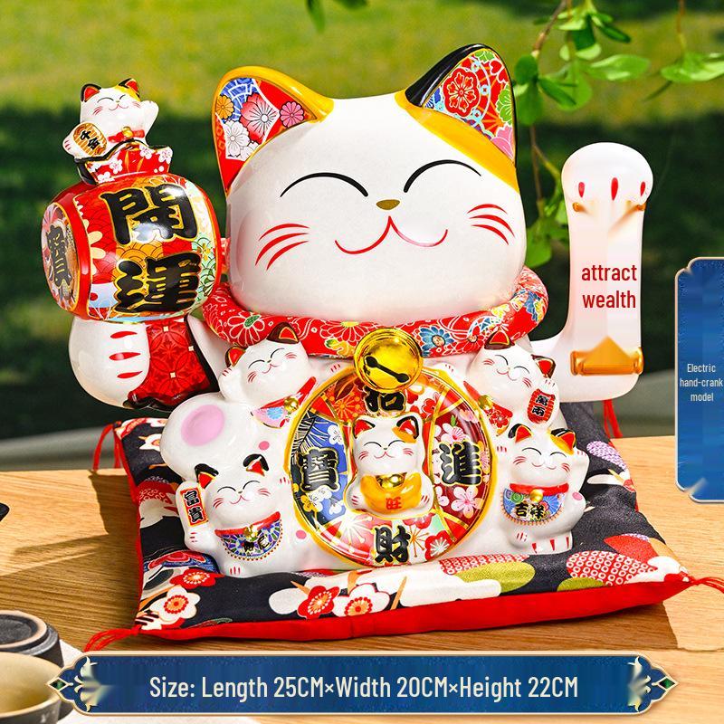Automatic Waving Fortune Cat Figurine - New Style Housewarming Gift for Front Desk or Shop