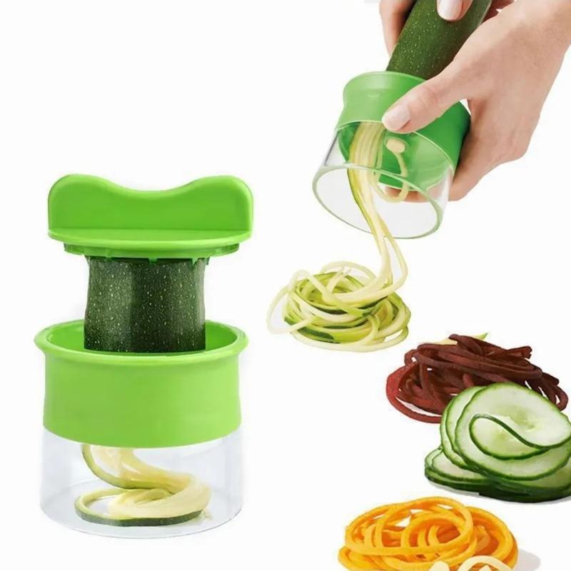 Handheld Spiralizer Vegetable Slicer, Adjustable Multifunctional Rotary Grater for Veggies, Fruits & Salads