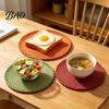 Thermal Insulation Placemat 12 Inch Round Placemats, Polyester Woven Braided Place Mats, Durable Table Mat Washable Heat Resistant Circle Dining Mats