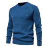 Men’s Euro Fit Solid Plaid Pullover Knit Long Sleeves Long Sleeves