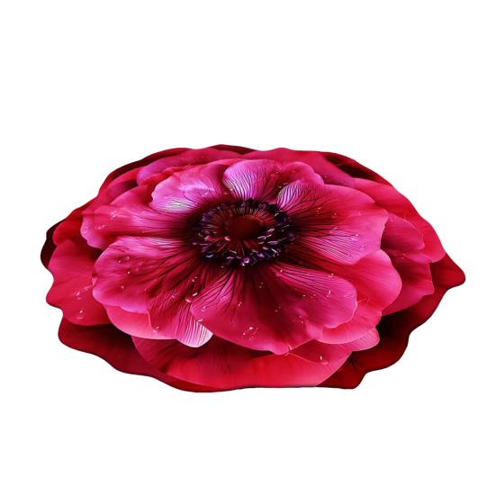 3D Flower Bathroom Rug Anti-Slip Absorbent Floor Mat Realistic Flower Area Rug for Entrance