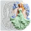 Goddess Silicone Molds Flower Frame Goddess Fondant Mold Cake Decorating Tools Cupcake Topper Candy Chocolate Gumpaste Mold