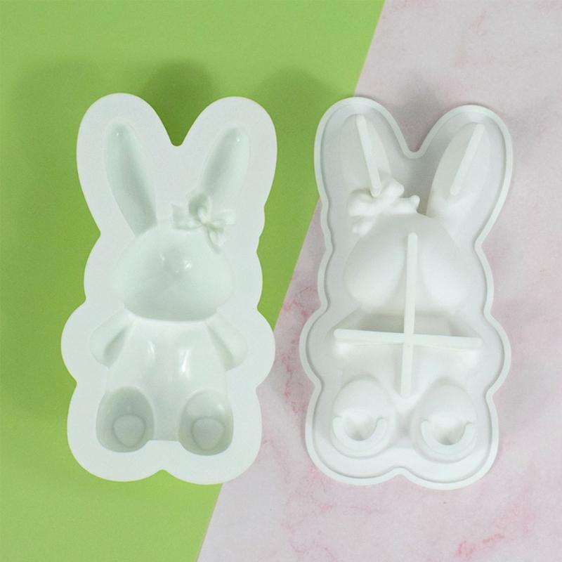 Rabbit Chocolate Fondant Candle Silicone Molds Epoxy Resin DIY Ornaments Making Soap Melt Resin Clay Home Decorations
