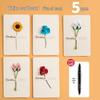 3D Dried Flower Handwritten Greeting Card for Teacher's Day, Love Letters, or Birthday – Perfect for Couples