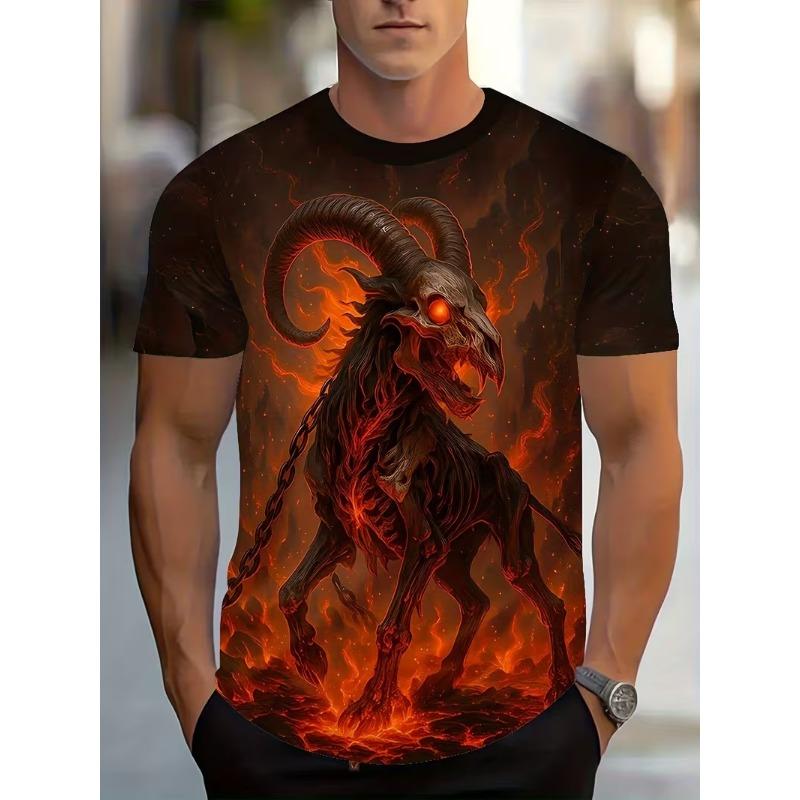 

Men s Retro 3D Graphic Print T-Shirt - Perfect for Daily Wear and Vacation XL