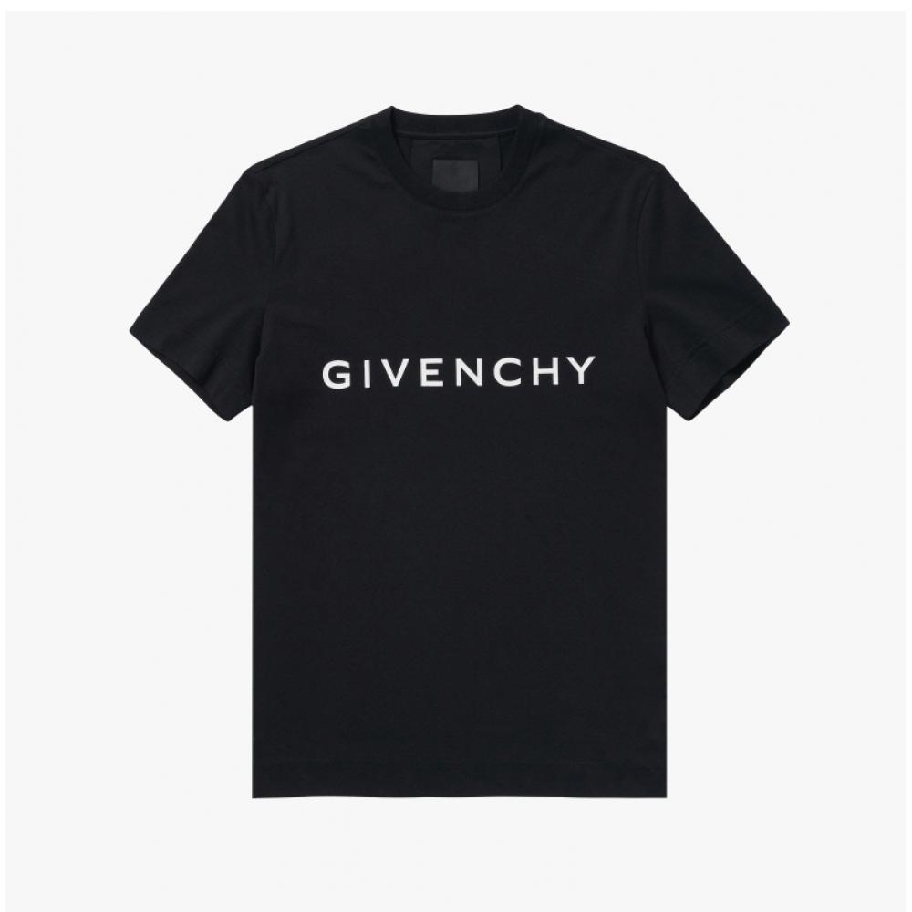 Givenchy Bm716g3yac 001 T-shirt da uomo a maniche corte, vestibilità slim, con stampa logo Archetype, taglia S