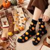 2 Pairs Maple Squirrel Mid-calf Socks Soft Warm Halloween Party Socks Women's Stockings  Casual Wear