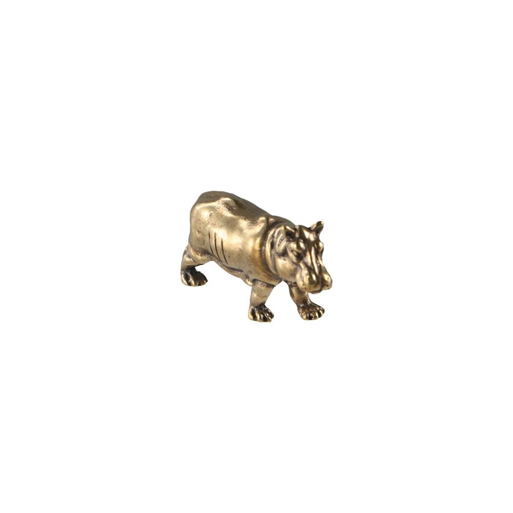 Retro Mini Hippo Sculpture Lucky Hippopotamus Ornament  Home Office Decor
