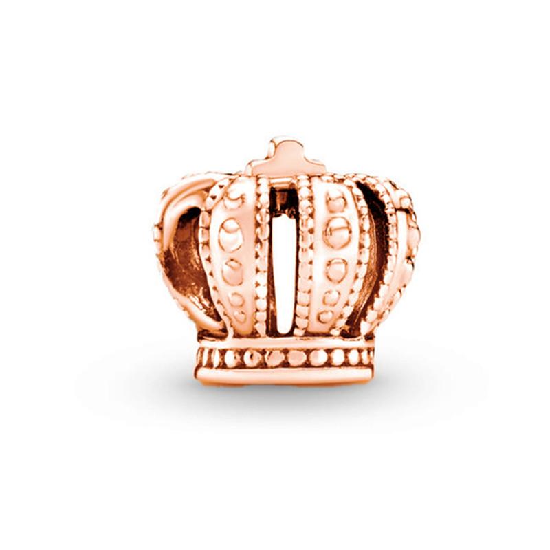  Queen Crown Charm Bead for DIY Jewelry Silver Bracelet Necklace Gift Kids Toy