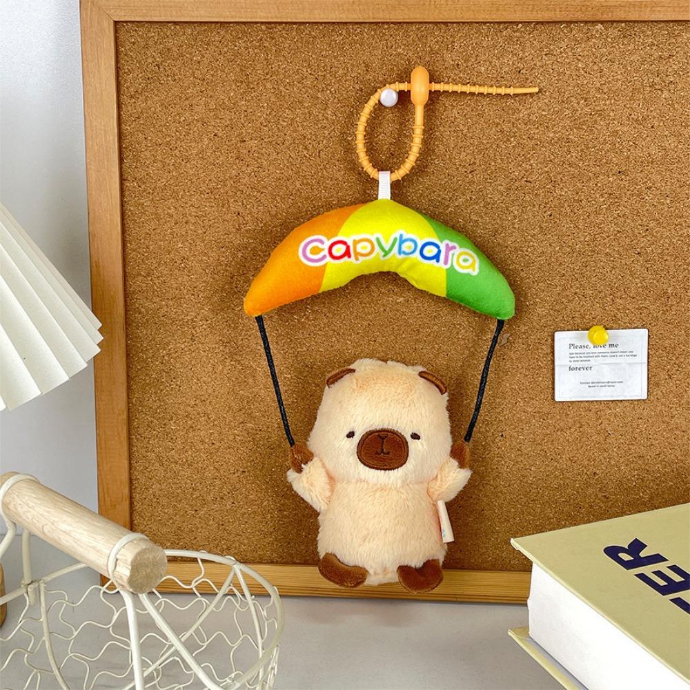 Panda Cartoon Plush Animal KeyChain Capybara Bag Pendant Car Keyring  Schoolbag Backpack Charm