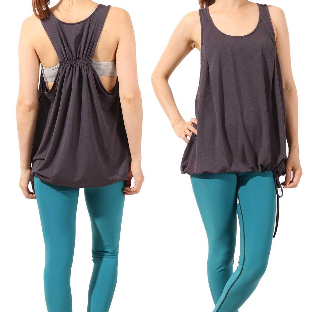 One Yoga Balloon Tank Top In Dark Gray Pane(t) Women's
