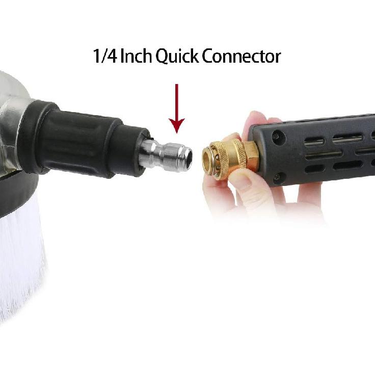 Soopre Deluxe Car Wash Rotary Brush Kit, 1/4 Inch Quick Connect High Pressure Washer Dip Wash Brush For Surface Cleaning Car/Glass/Wood Floor/Window