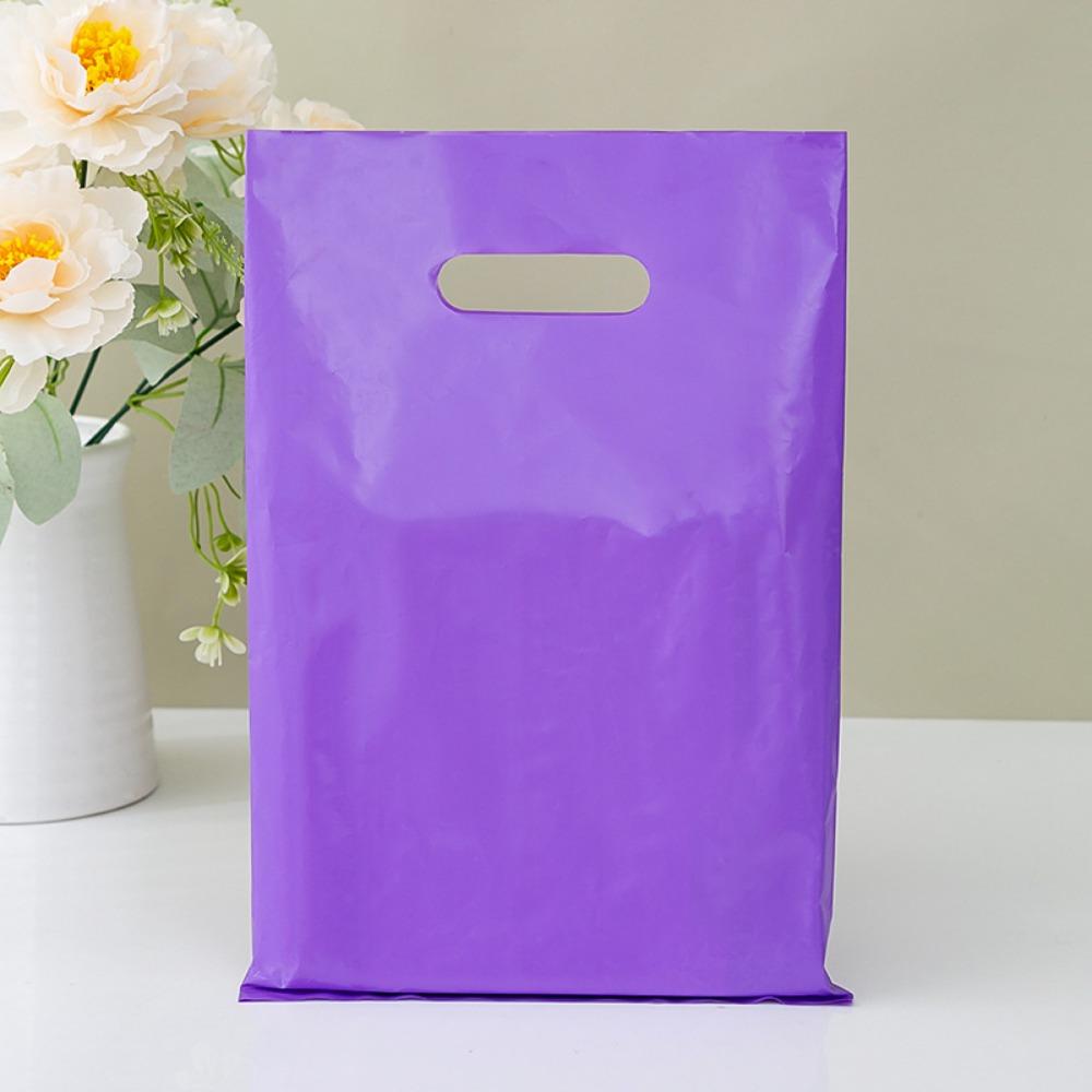 50 PCS Flat Mouth Gift Packaging Bag Reinforced Plastic Carry Case Shopping Bag School Events