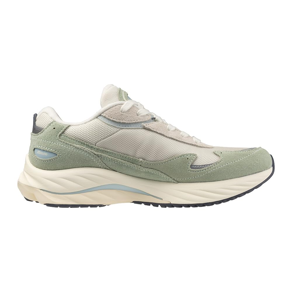 Mizuno Wave Rider B Casual Fashion Light Green x Black x Size 2E Sneakers, Beige, 23.0 cm,