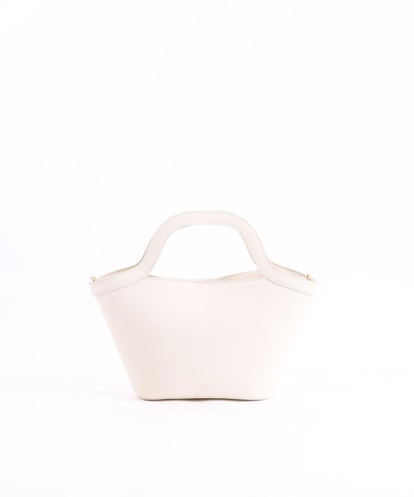 Cuco Bamboo Sheet x Faux Leather Crite 2-Way Tote Bag, 2413111033, Off-White (002)