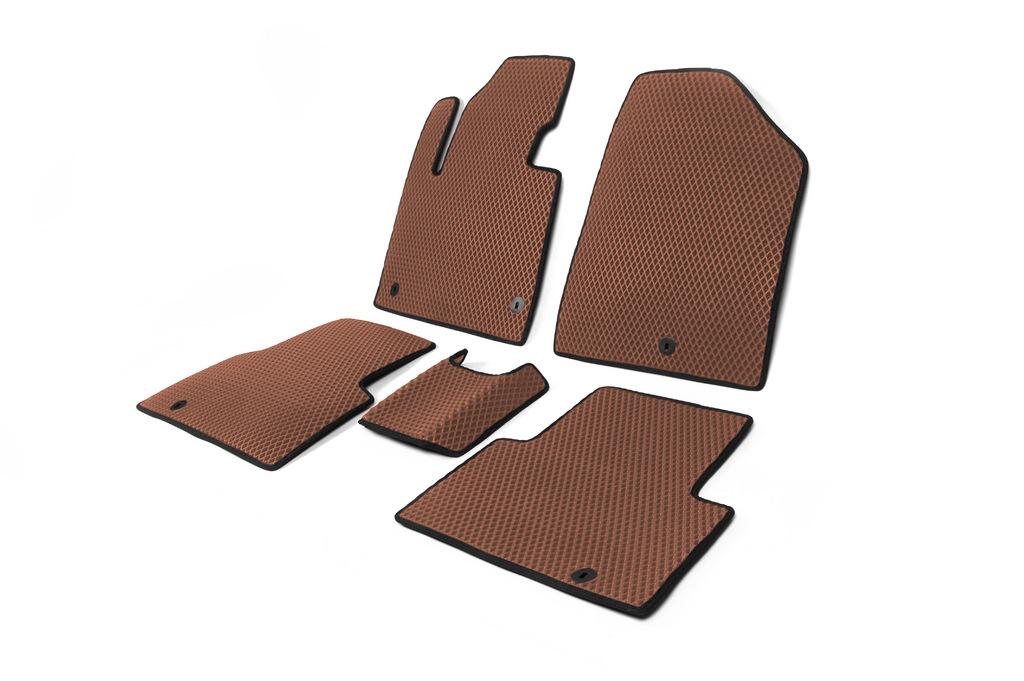 Rugs 5 Places (EVA, Brown) for Hyundai Santa Fe 3 2012-2018