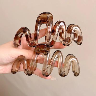 Hochwertige Stilvolle Übergroße Acetat-Haarklammer Haarklammer mit Scheibengriff Wellen-Mode-Haarspange Damen Premium-Gefühl Haarkralle