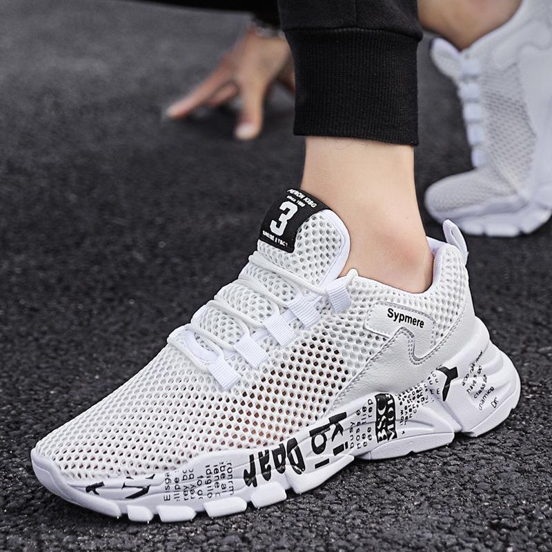 Summer New Breathable Mesh Shoes Men's Shoes Hollow Thin Large Hole Single Net Casual Sports Shoes Live Stream Men's Trendy Shoes