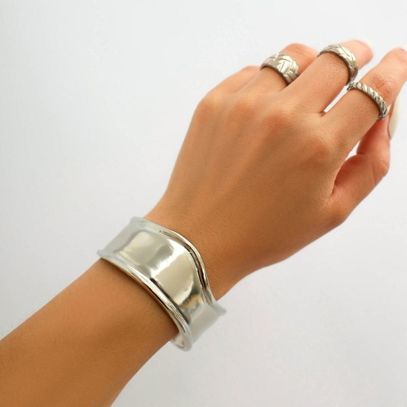 Fashionable Wide Opening Bracelet Irregular Bracelet Irregular Shape Wristlet Unique Wide Cuff Bracelet for Women Girls