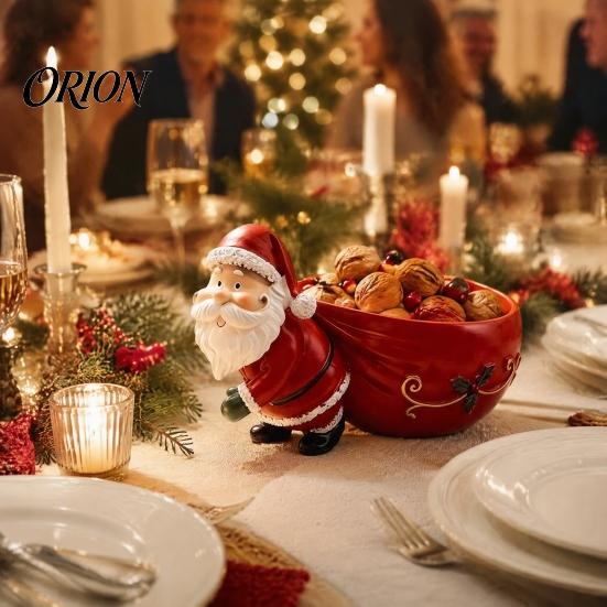 Indoor Holiday Party Supplies Santa Claus Candy Bowl, Resin Christmas Desktop Organizer, Decorative Fruit Dish, Themed Home Accent Creative