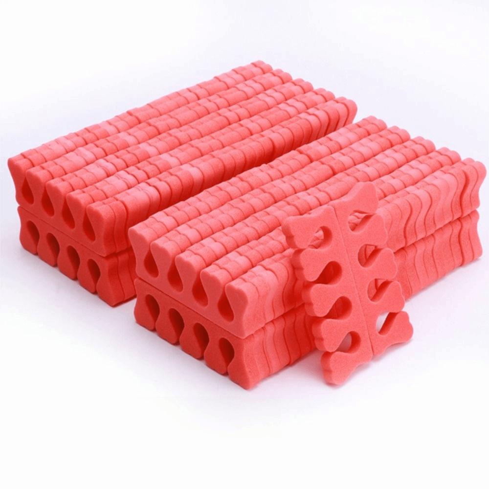 100 Stuks Flexibele Teen Spreiders Zacht Spons Pedicure Voetsteunen Manicure Oefening