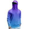 Men's Summer Gradient Color Quick-drying Long-sleeved T-shirt Sun Clothing Fishing Fitness Sports Hooded Long-sleeved Top