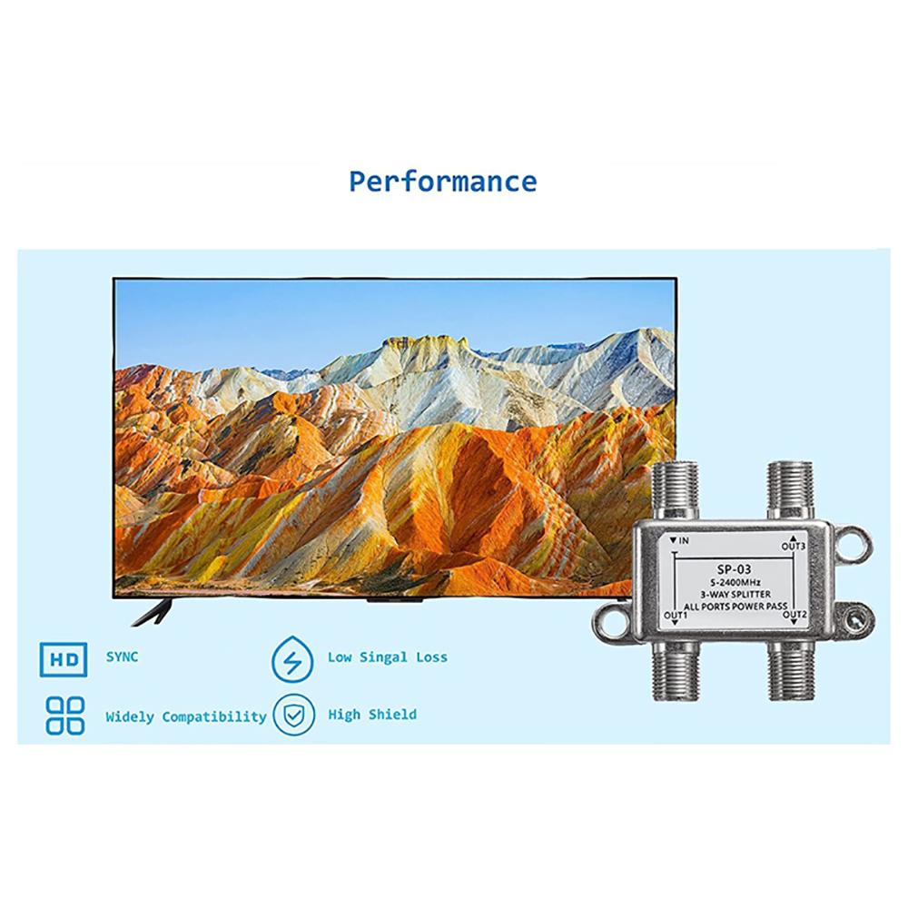 2/3/4 Way TV Antenna Satellite Splitter TV Splitter Distributor Coaxial Cable Antenna Cable TV Signal Splitter F Type Connector