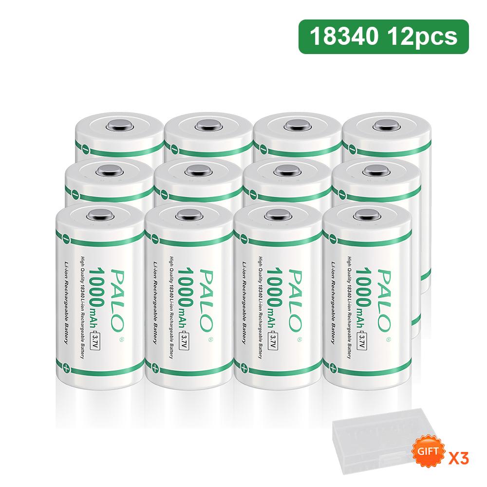 PALO 1000mAh 18350 Lithium Ion Battery 3.7V Rechargeable Li-ion 18350 Cells With Nickel Sheet for Electric Flashlight Toothbrush